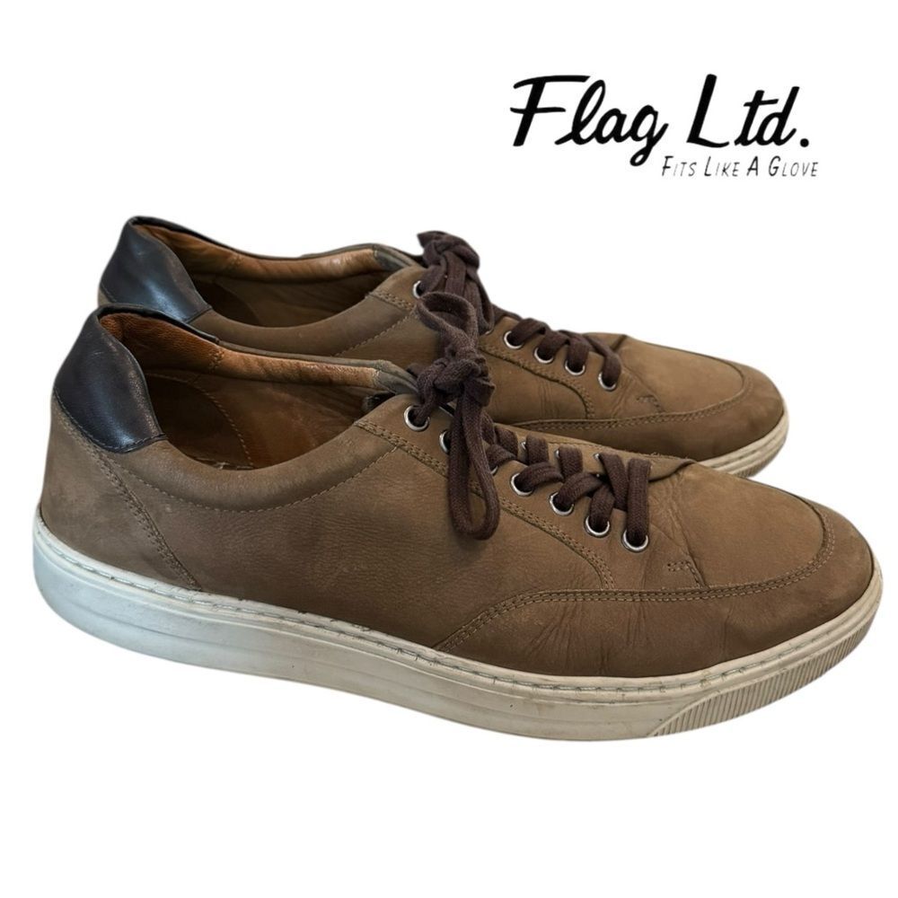 Flag Ltd. Men's Nappa Glove Leather Men's Lace-up Sneakers Shoes 10
